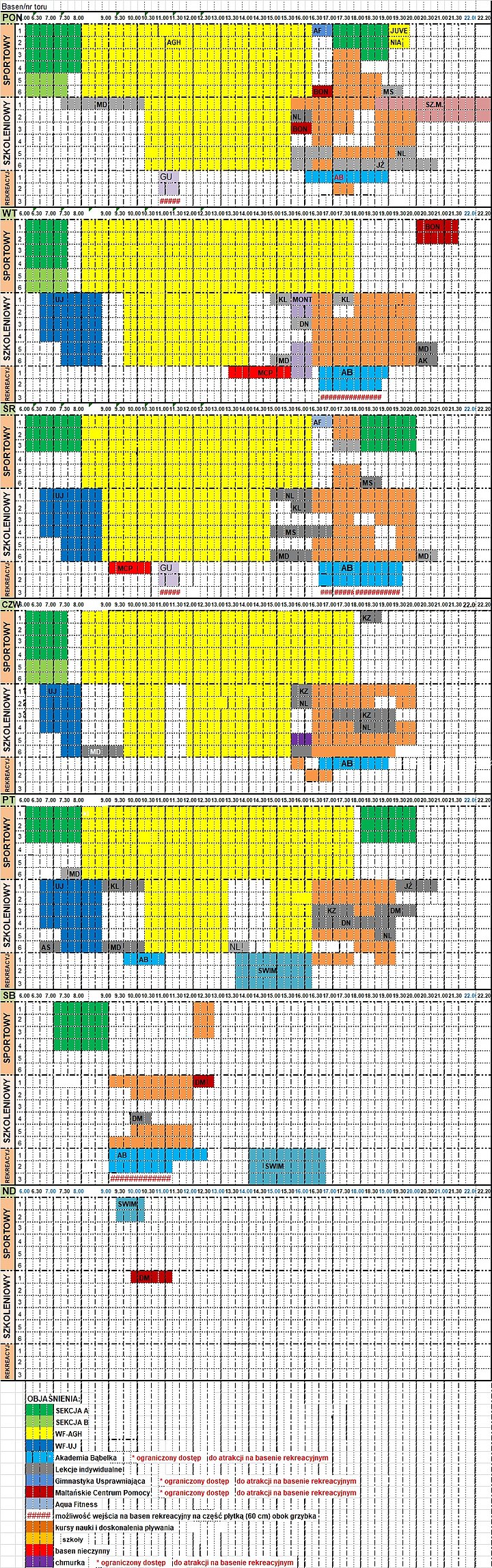 grafik pływalni 20-26.04.26