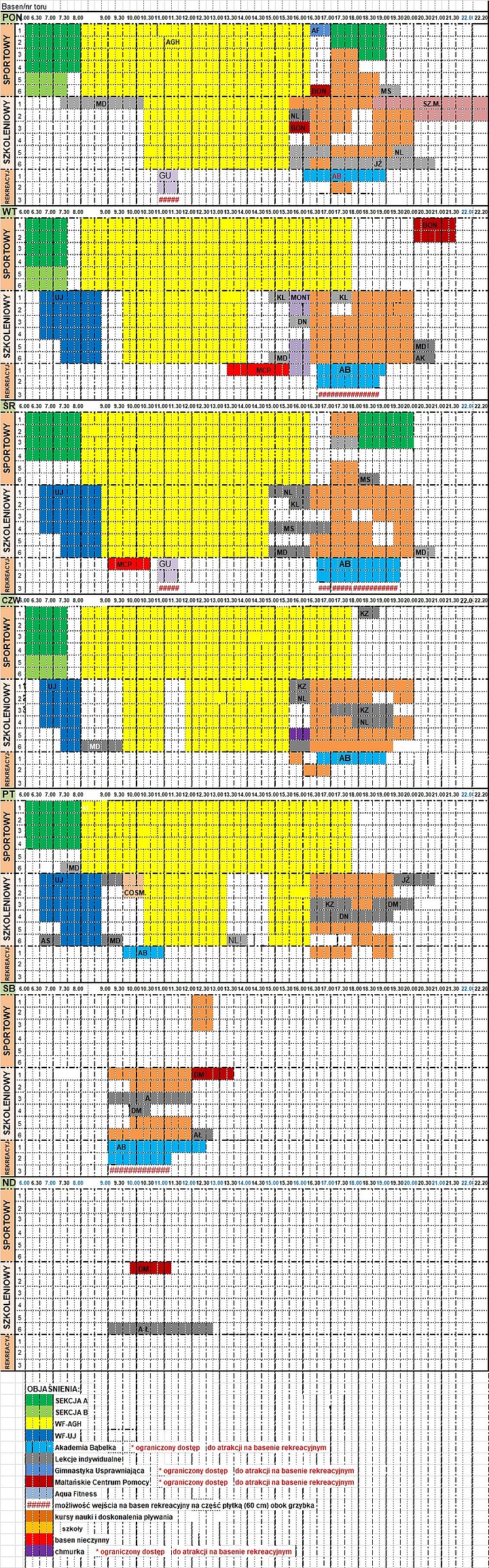 grafik pływalni 23-29.03.2026